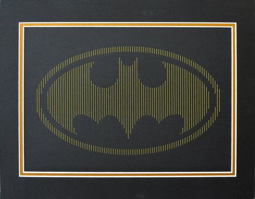 Batman Inspired Hand-Stitched Artwork (Black Card)