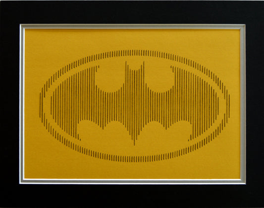 Batman Inspired Hand-Stitched Artwork (Yellow Card)