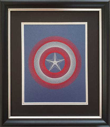 Capt America Inspired Card Embroidery Kit (Blue Card)