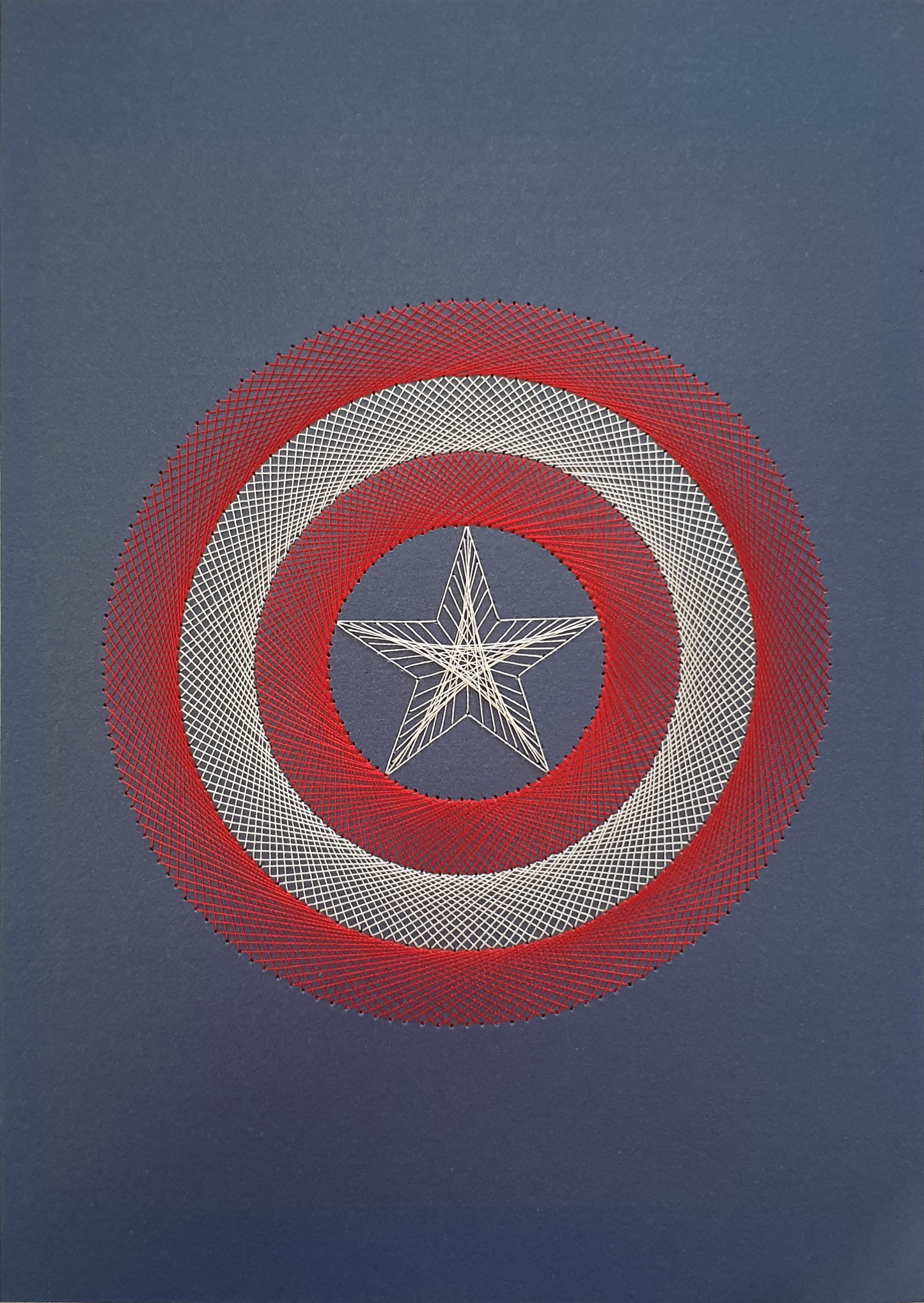 Capt America Inspired Card Embroidery Kit (Blue Card)