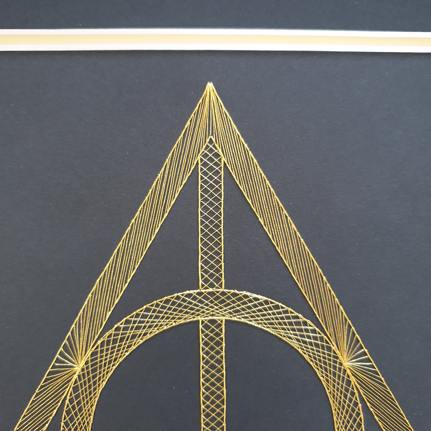 Harry Potter Deathly Hallows Inspired Card Embroidery Kit (Black Card)