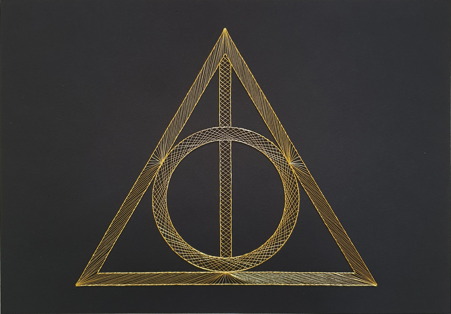 Harry Potter Deathly Hallows Inspired Card Embroidery Kit (Black Card)