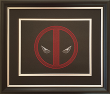 Load image into Gallery viewer, Deadpool Inspired Card Embroidery Kit (Black Card)