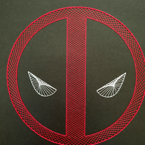 Deadpool Inspired Card Embroidery Kit (Black Card)