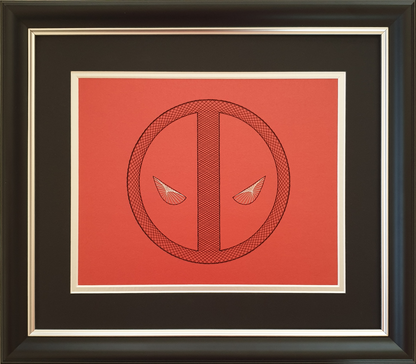 Deadpool Inspired Hand-Stitched Artwork (Red Card)
