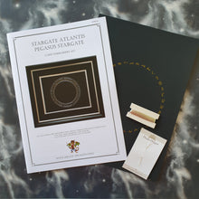 Load image into Gallery viewer, SG1 Stargate Inspired Card Embroidery Kit (Black Card)