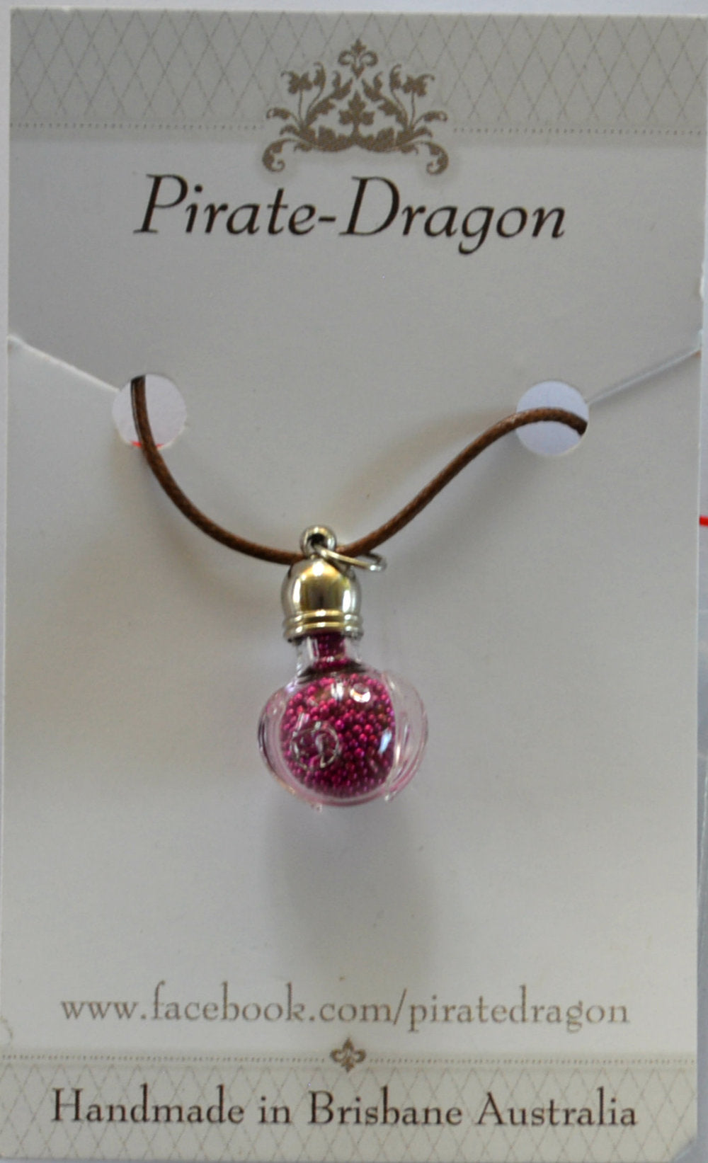Glass Pig Pendant - Dark Pink (PN0053)