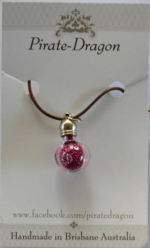 Glass Pig Pendant - Dark Pink (PN0053)