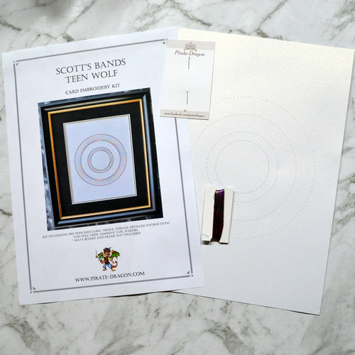 Scott's Bands (Teen Wolf) Inspired Card Embroidery Kit (White Card)