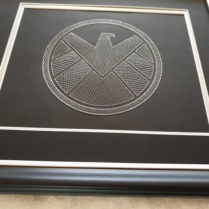 Agents of S.H.I.E.L.D. Inspired Hand-Stitched Artwork (Black Card)