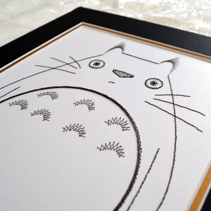 My Neighbour Totoro Inspired Card Embroidery Kit (White Card)