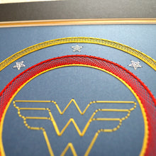 Load image into Gallery viewer, Wonder Woman Inspired Card Embroidery Kit (Blue Card)