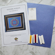 Load image into Gallery viewer, Wonder Woman Inspired Card Embroidery Kit (Blue Card)