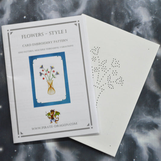 Flowers - Style 1 - Gift Card Embroidery Pattern