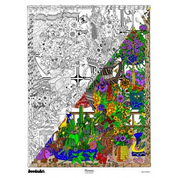 Flowers Doodle Art POSTER ONLY (24 x 34 inch)