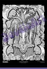 Load image into Gallery viewer, Lady of Feathers Doodle Art POSTER ONLY (24 x 34 inch)