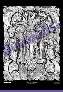 Lady of Feathers Doodle Art POSTER ONLY (24 x 34 inch)