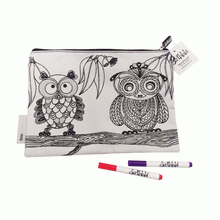 Load image into Gallery viewer, Scribbla OWLS Colouring-in Pencel Case &amp; Fabric Pen Set